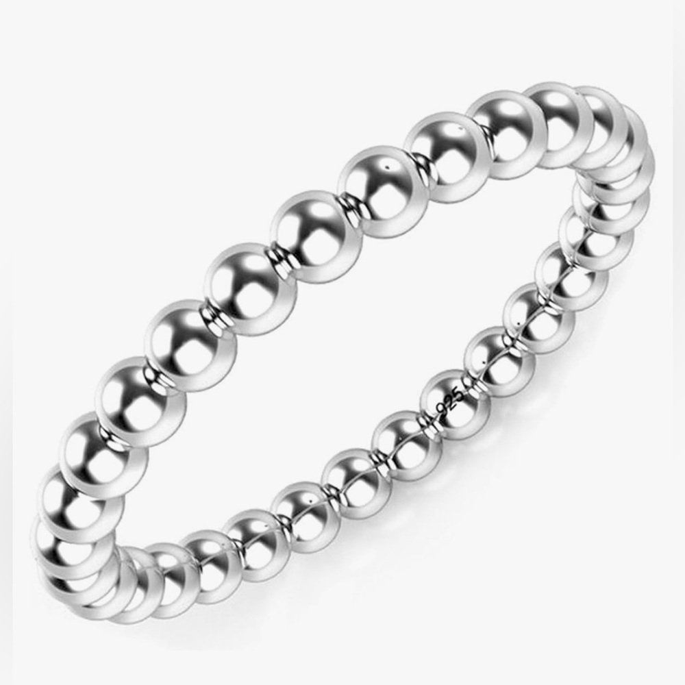 Elegant Silver Beaded Ring